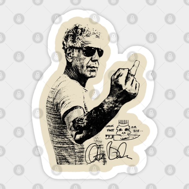 Anthony Bourdain Classic Sticker by Mr.Jack
